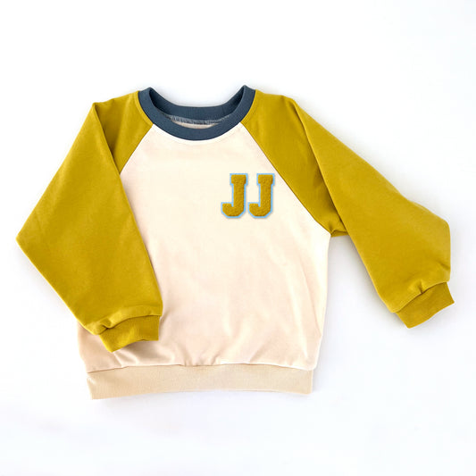 Custom Kids Yellow Sweatshirt - 2 Letters