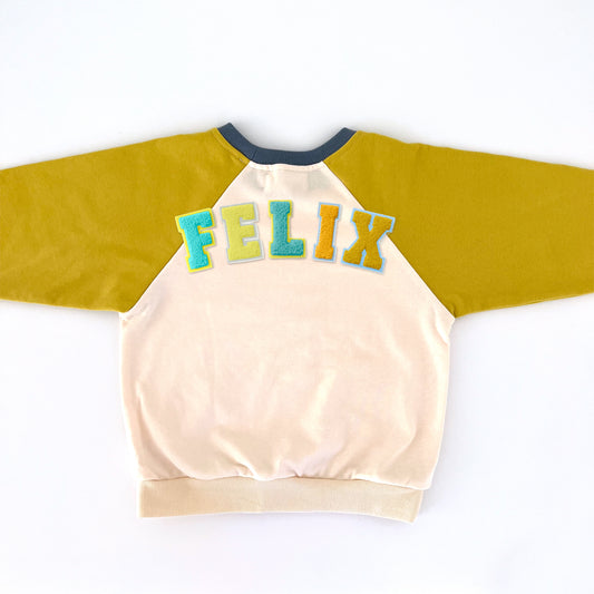 Custom Kids Yellow Sweatshirt - 5 Letters